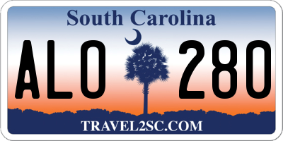 SC license plate ALO280