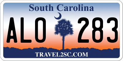 SC license plate ALO283