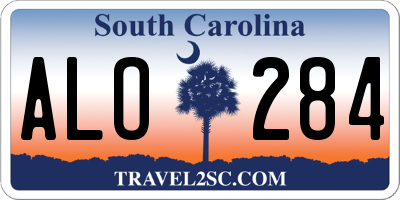SC license plate ALO284