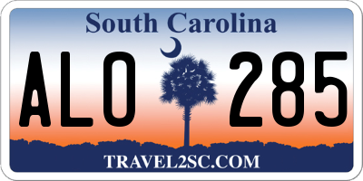 SC license plate ALO285