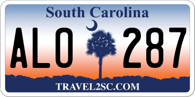 SC license plate ALO287