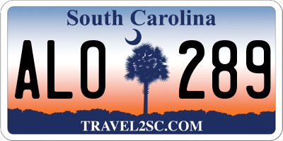 SC license plate ALO289