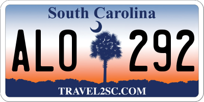 SC license plate ALO292