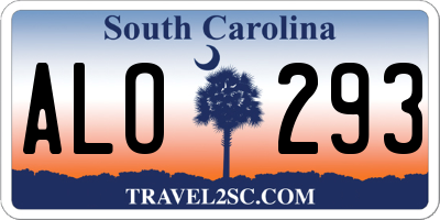 SC license plate ALO293