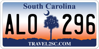 SC license plate ALO296