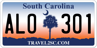 SC license plate ALO301