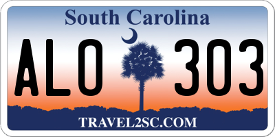SC license plate ALO303