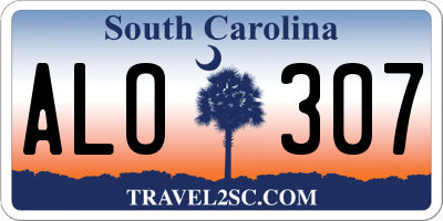 SC license plate ALO307
