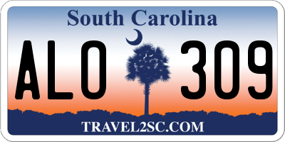 SC license plate ALO309