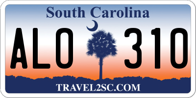 SC license plate ALO310