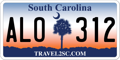 SC license plate ALO312