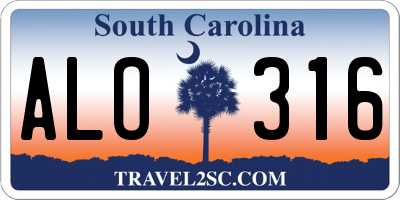 SC license plate ALO316