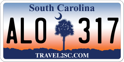 SC license plate ALO317