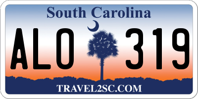 SC license plate ALO319