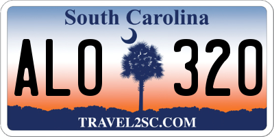 SC license plate ALO320