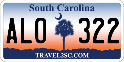 SC license plate ALO322