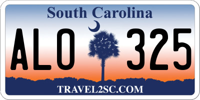 SC license plate ALO325