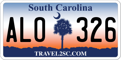 SC license plate ALO326