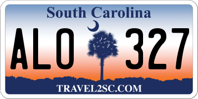SC license plate ALO327