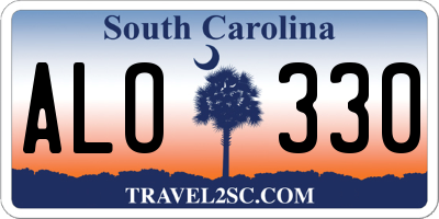 SC license plate ALO330