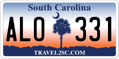 SC license plate ALO331