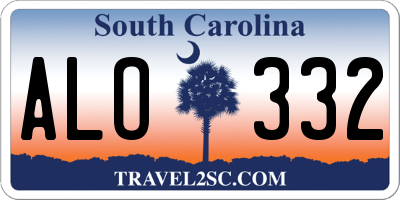 SC license plate ALO332