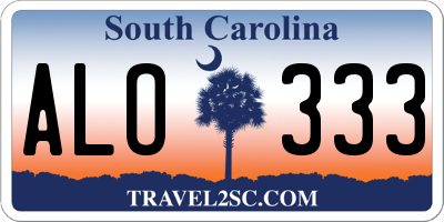 SC license plate ALO333
