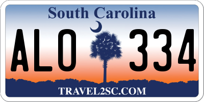 SC license plate ALO334