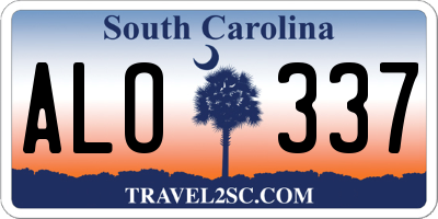 SC license plate ALO337