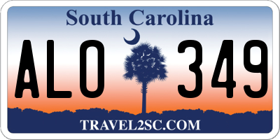 SC license plate ALO349