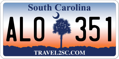 SC license plate ALO351