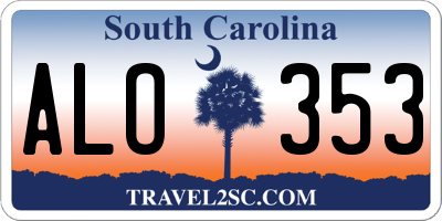 SC license plate ALO353