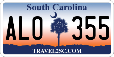 SC license plate ALO355