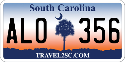 SC license plate ALO356