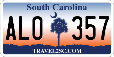 SC license plate ALO357