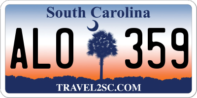 SC license plate ALO359