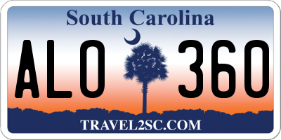 SC license plate ALO360