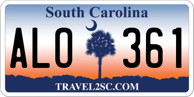 SC license plate ALO361