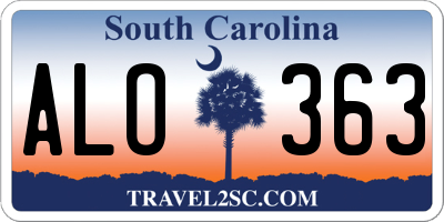 SC license plate ALO363