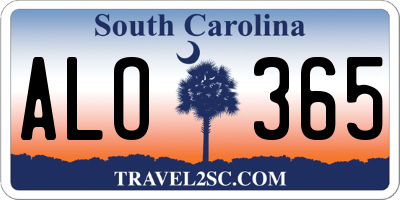 SC license plate ALO365
