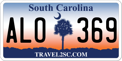 SC license plate ALO369