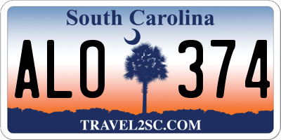 SC license plate ALO374