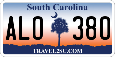 SC license plate ALO380