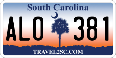 SC license plate ALO381