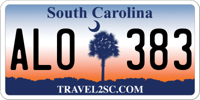 SC license plate ALO383