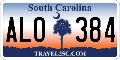 SC license plate ALO384
