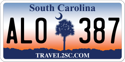 SC license plate ALO387