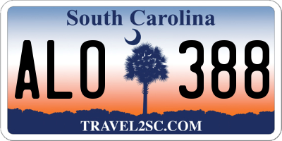 SC license plate ALO388