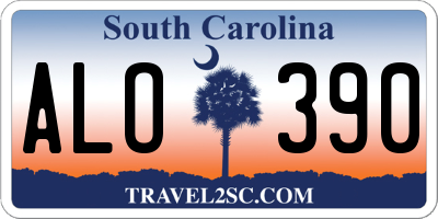 SC license plate ALO390