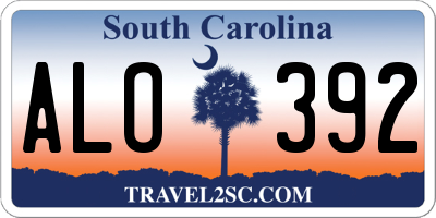 SC license plate ALO392